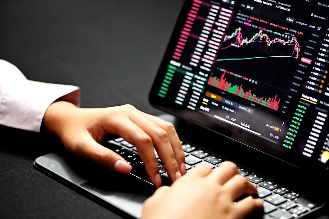 services-05 Examining a price chart on the Binance exchange.
